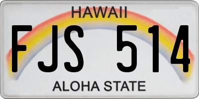 HI license plate FJS514