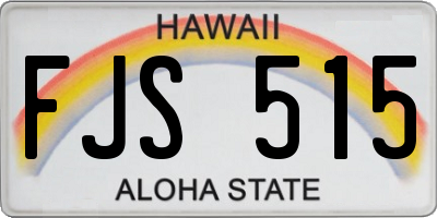 HI license plate FJS515