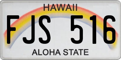 HI license plate FJS516