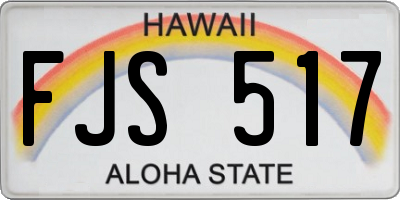 HI license plate FJS517