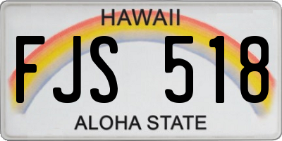 HI license plate FJS518