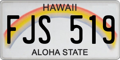 HI license plate FJS519