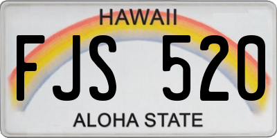 HI license plate FJS520