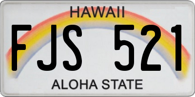 HI license plate FJS521