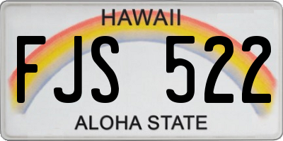 HI license plate FJS522