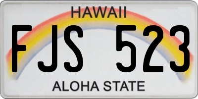 HI license plate FJS523
