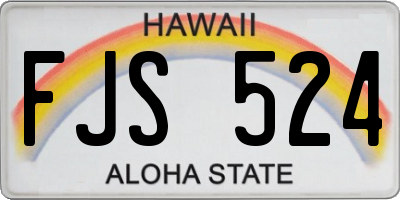 HI license plate FJS524