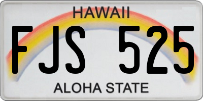 HI license plate FJS525