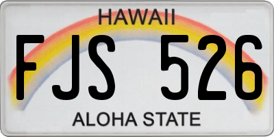HI license plate FJS526