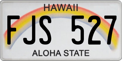 HI license plate FJS527