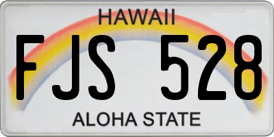 HI license plate FJS528