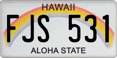 HI license plate FJS531