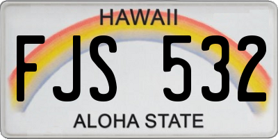HI license plate FJS532