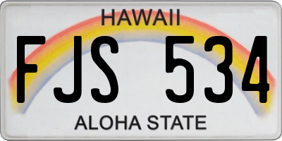 HI license plate FJS534
