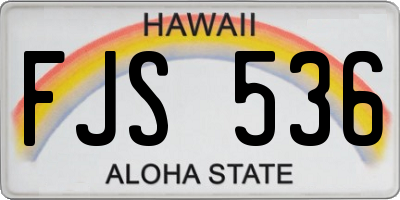 HI license plate FJS536