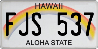 HI license plate FJS537