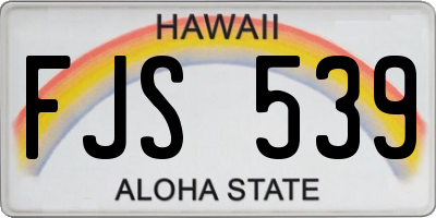 HI license plate FJS539