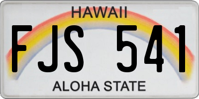 HI license plate FJS541