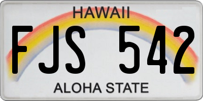 HI license plate FJS542