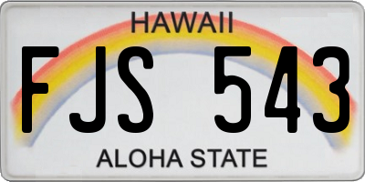 HI license plate FJS543