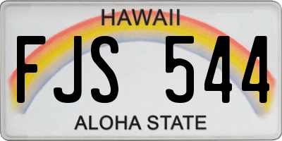 HI license plate FJS544