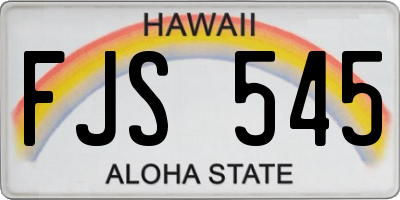 HI license plate FJS545