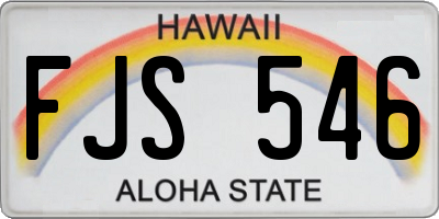 HI license plate FJS546