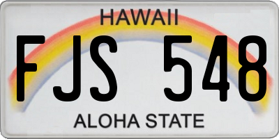 HI license plate FJS548