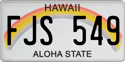 HI license plate FJS549
