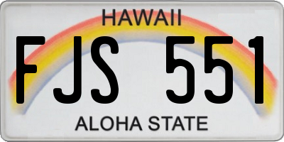 HI license plate FJS551