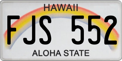 HI license plate FJS552