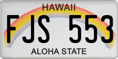 HI license plate FJS553