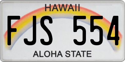 HI license plate FJS554