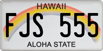 HI license plate FJS555