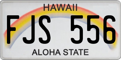 HI license plate FJS556