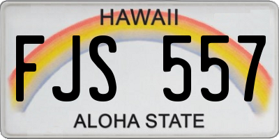 HI license plate FJS557