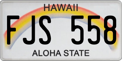 HI license plate FJS558