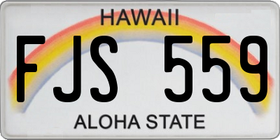 HI license plate FJS559