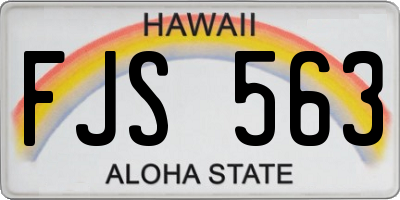 HI license plate FJS563