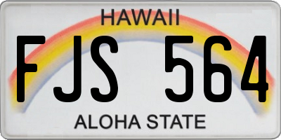 HI license plate FJS564