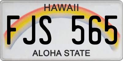 HI license plate FJS565