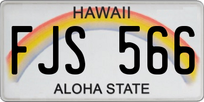 HI license plate FJS566