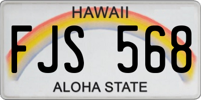 HI license plate FJS568