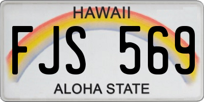 HI license plate FJS569