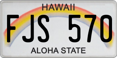 HI license plate FJS570