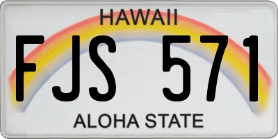 HI license plate FJS571