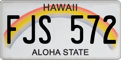 HI license plate FJS572