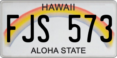 HI license plate FJS573