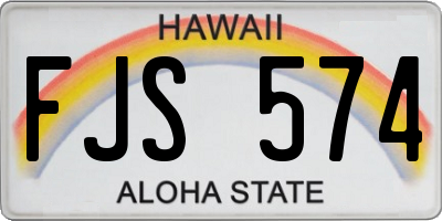 HI license plate FJS574