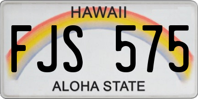 HI license plate FJS575